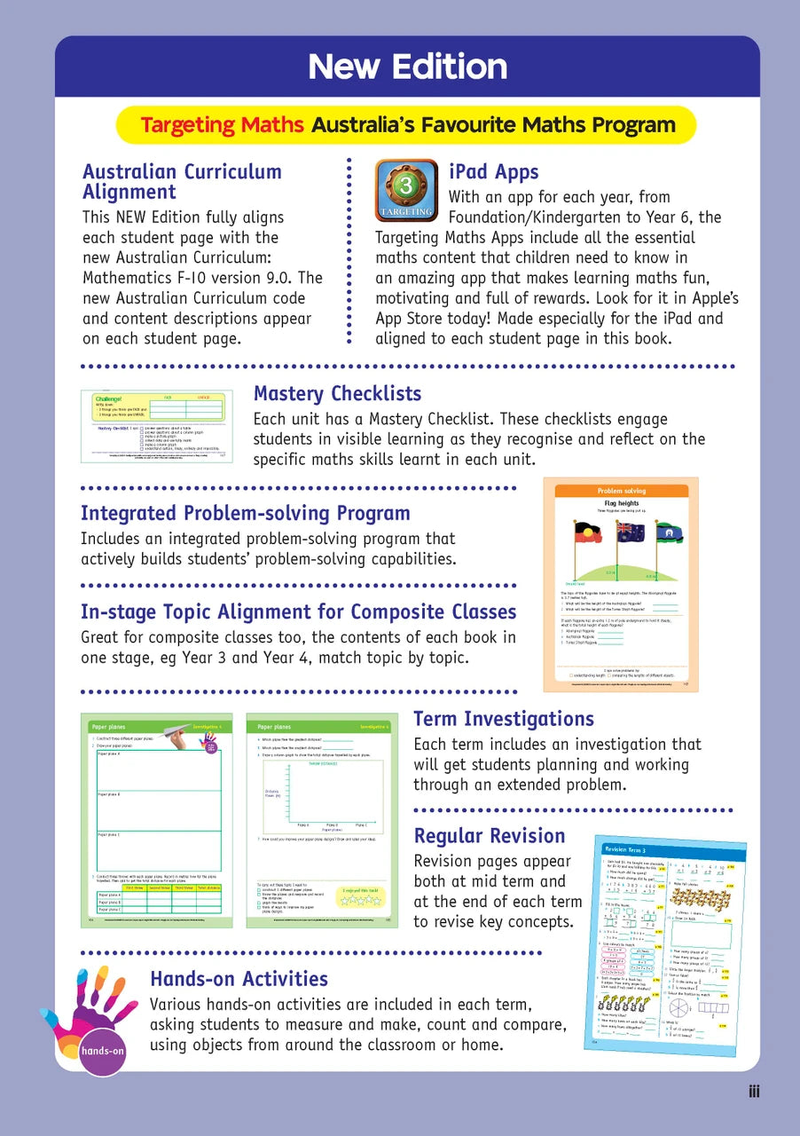 Sample inside page from the Targeting Maths Year 3 Student Book, taken from the publisher product gallery