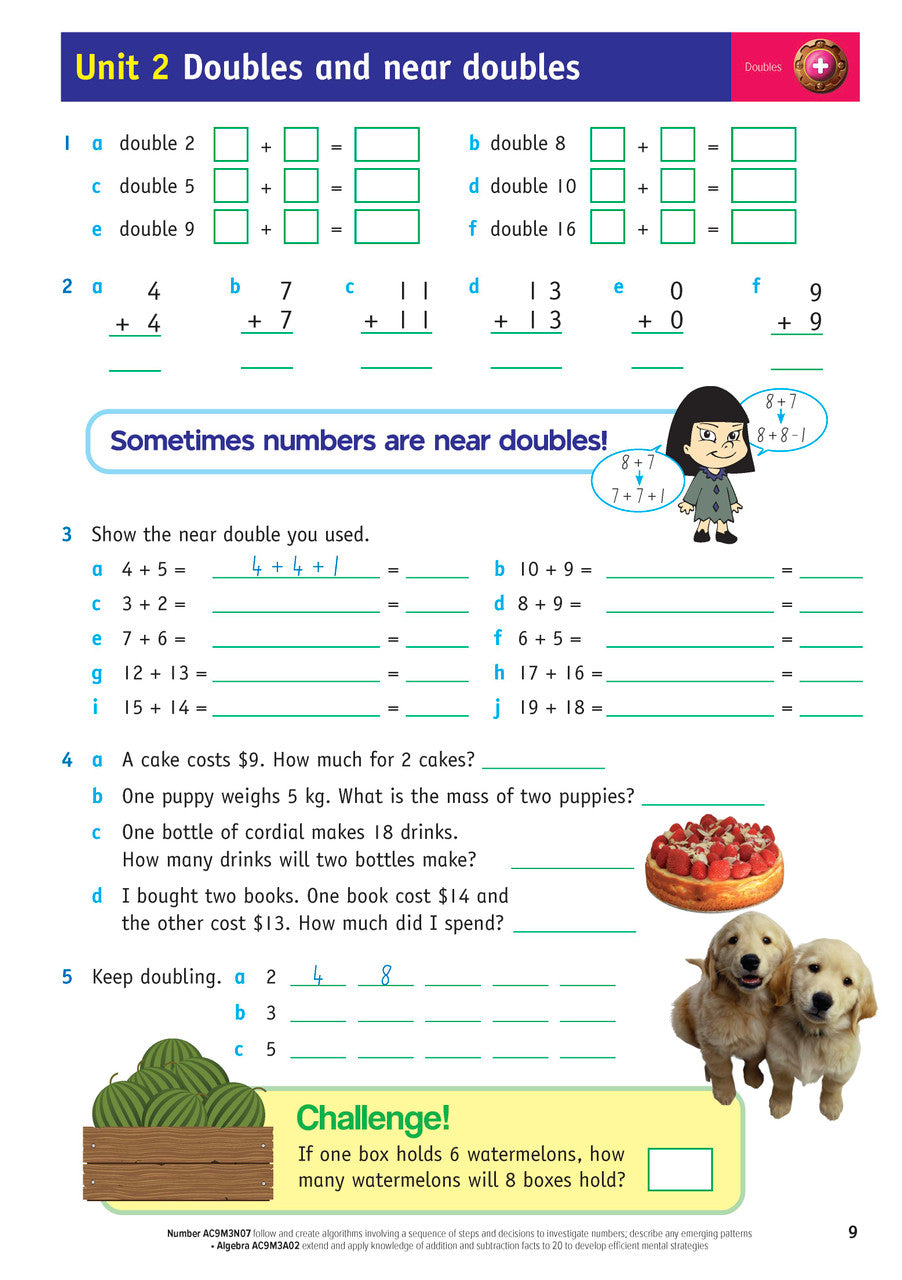 Sample inside page from the Targeting Maths Year 3 Student Book, taken from the publisher product gallery