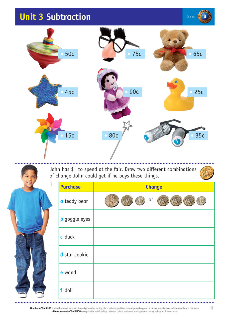 Sample inside page from the Targeting Maths Year 3 Student Book, taken from the publisher product gallery