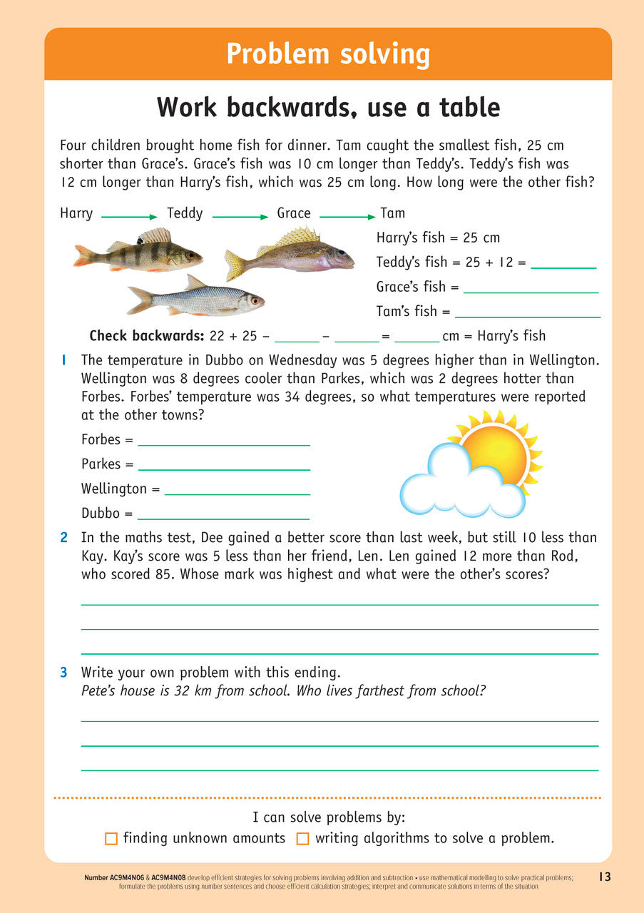 Sample inside page from the Targeting Maths Year 4 Student Book, taken from the publisher product gallery