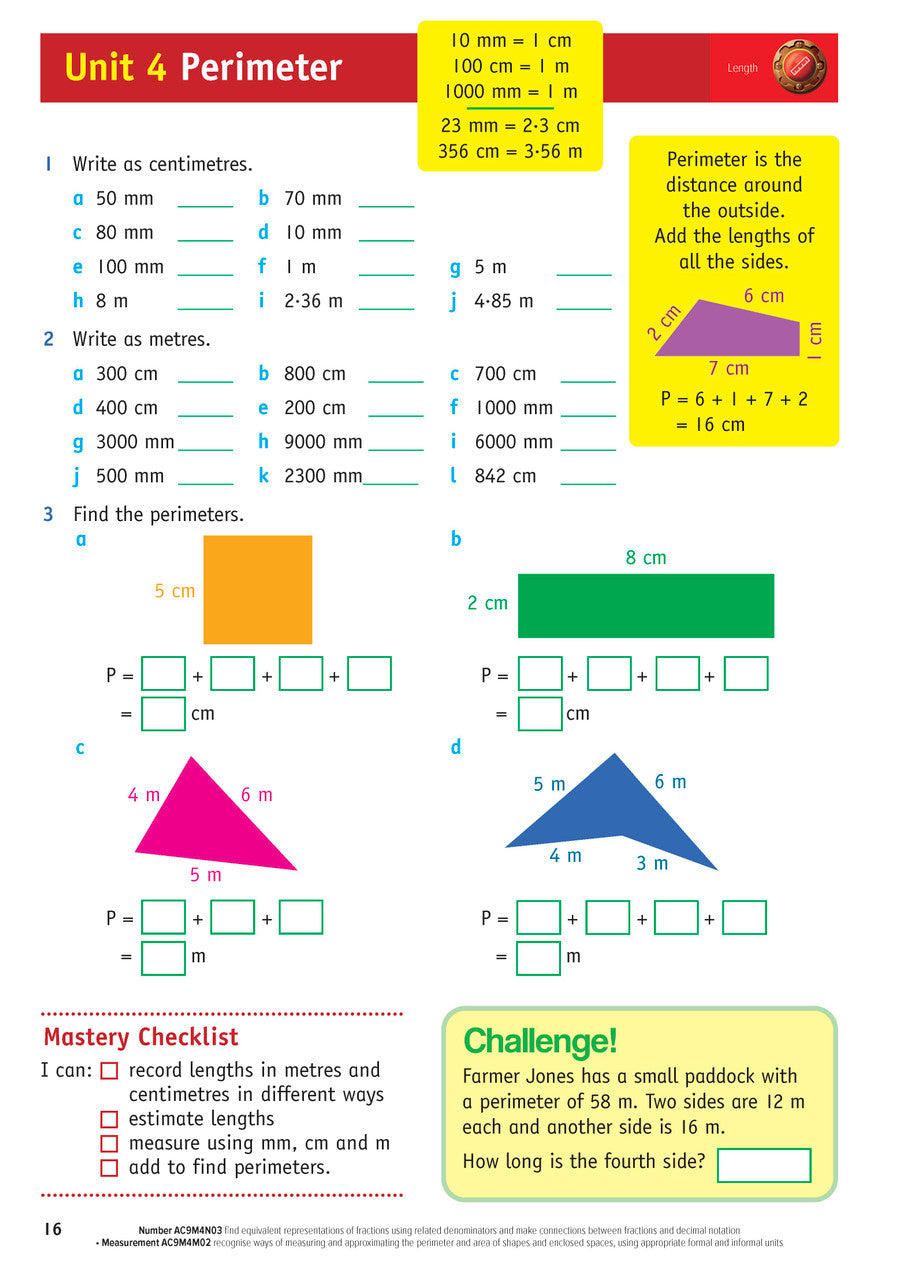 Sample inside page from the Targeting Maths Year 4 Student Book, taken from the publisher product gallery