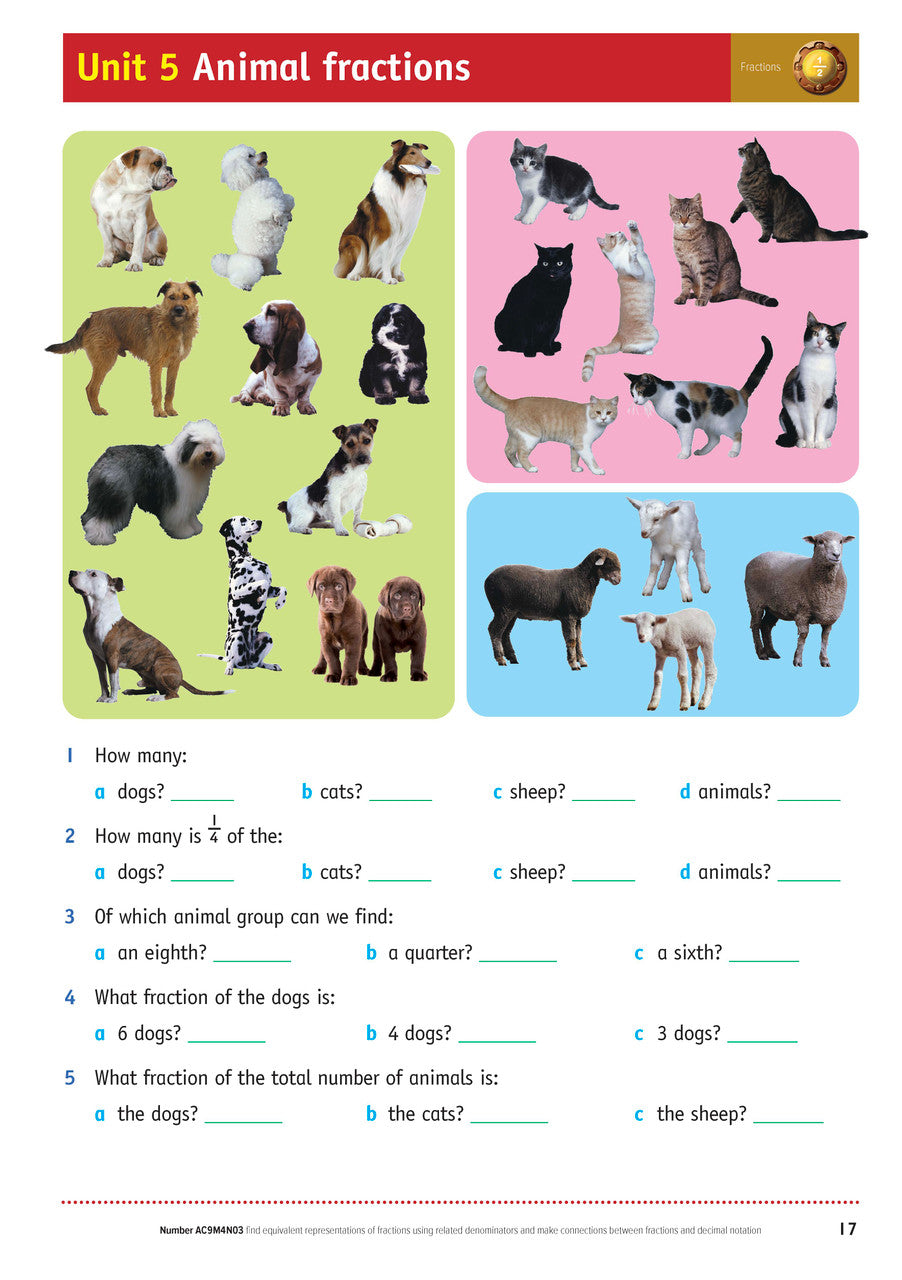 Sample inside page from the Targeting Maths Year 4 Student Book, taken from the publisher product gallery