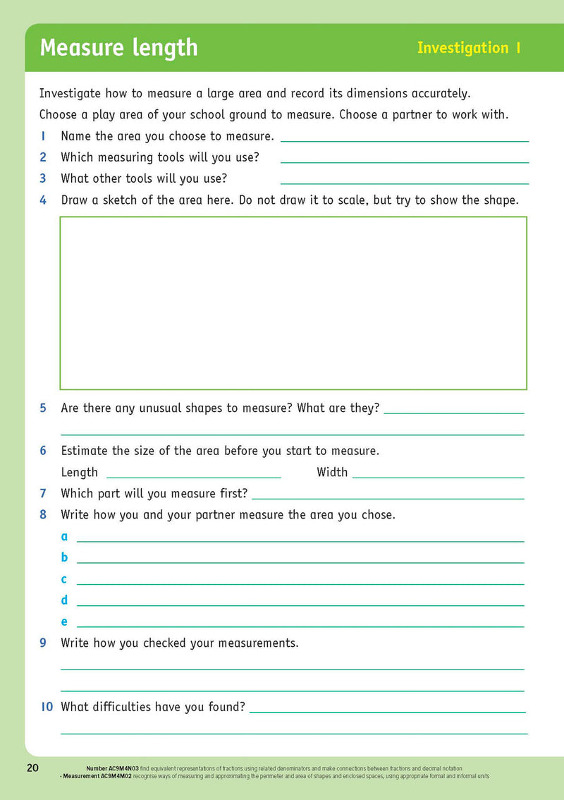 Sample inside page from the Targeting Maths Year 4 Student Book, taken from the publisher product gallery