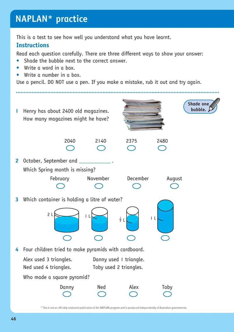 Sample inside page from the Targeting Maths Year 4 Student Book, taken from the publisher product gallery