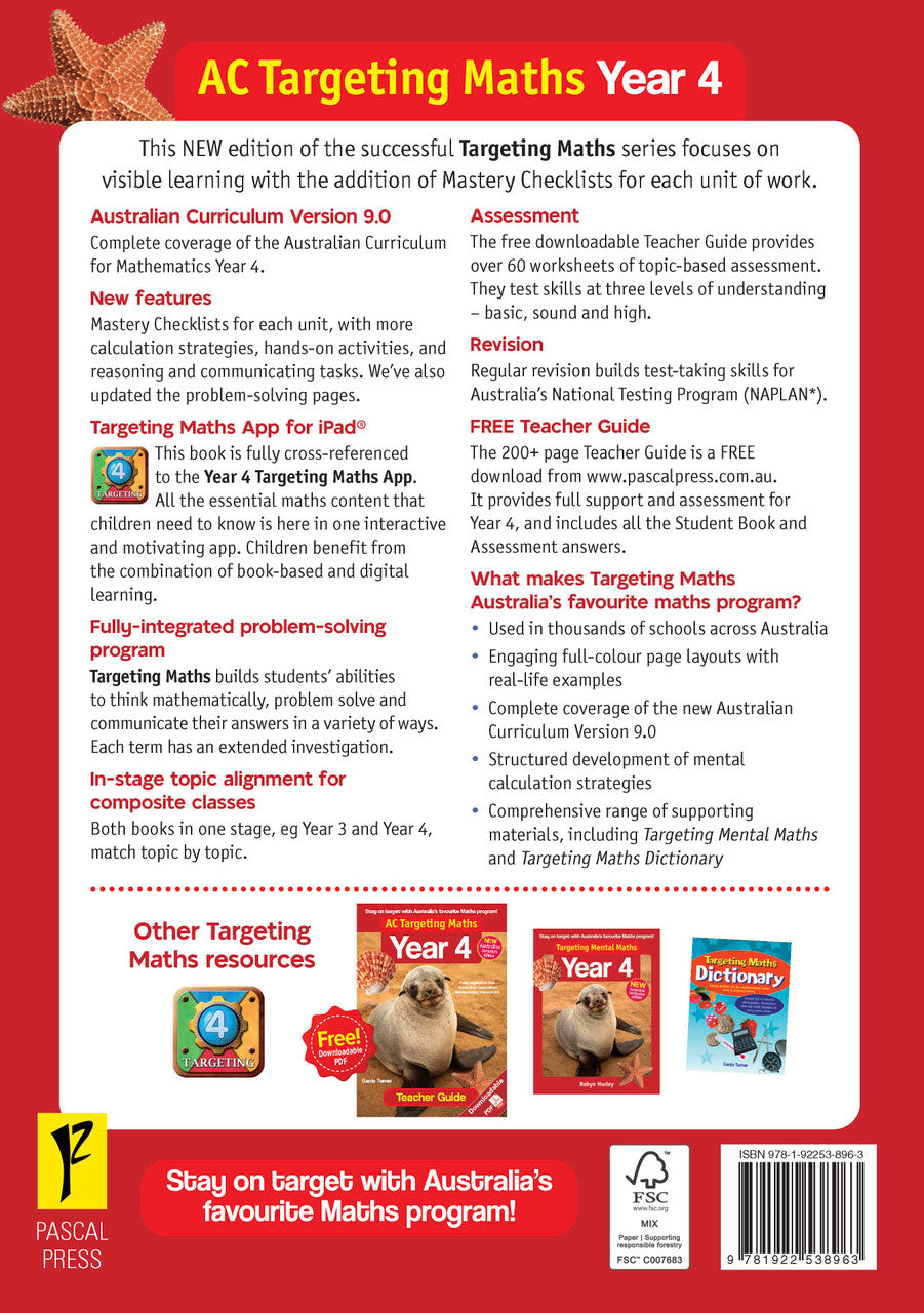 Sample inside page from the Targeting Maths Year 4 Student Book, taken from the publisher product gallery