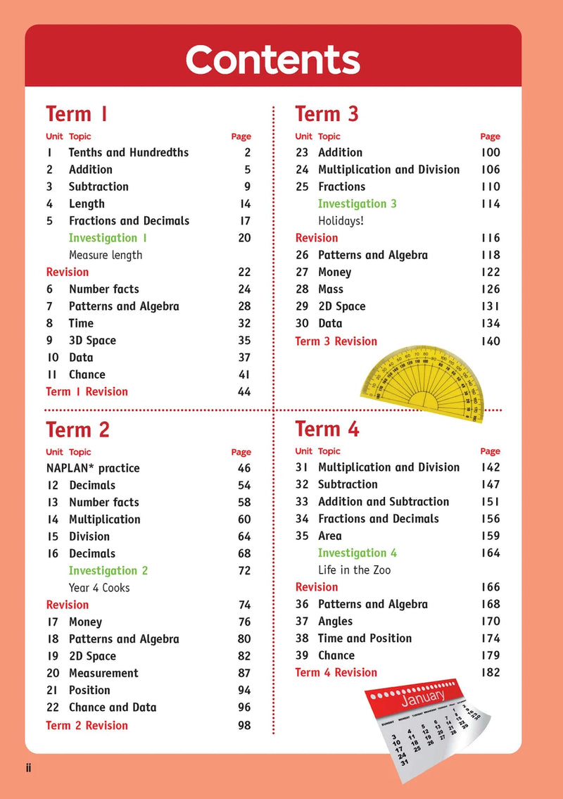 Sample inside page from the Targeting Maths Year 4 Student Book, taken from the publisher product gallery