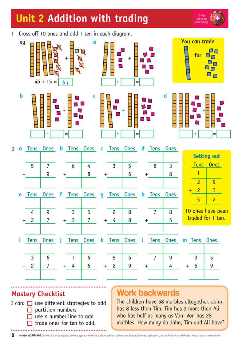 Sample inside page from the Targeting Maths Year 4 Student Book, taken from the publisher product gallery