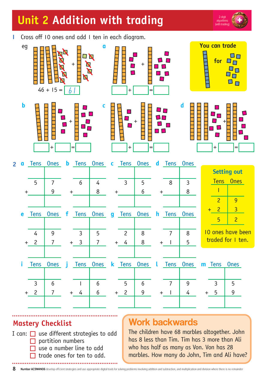 Sample inside page from the Targeting Maths Year 4 Student Book, taken from the publisher product gallery
