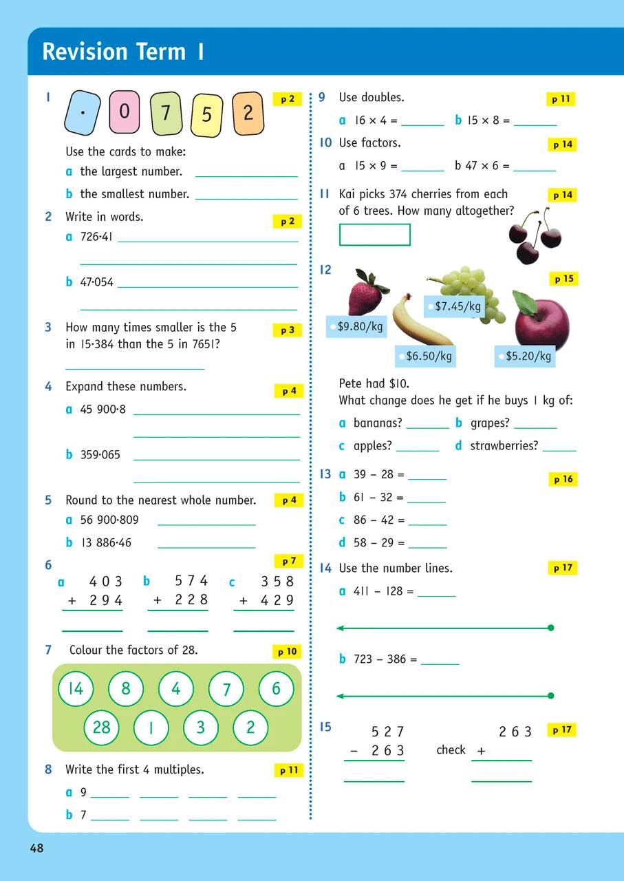 Sample inside page from the Targeting Maths Year 5 Student Book, taken from the publisher product gallery