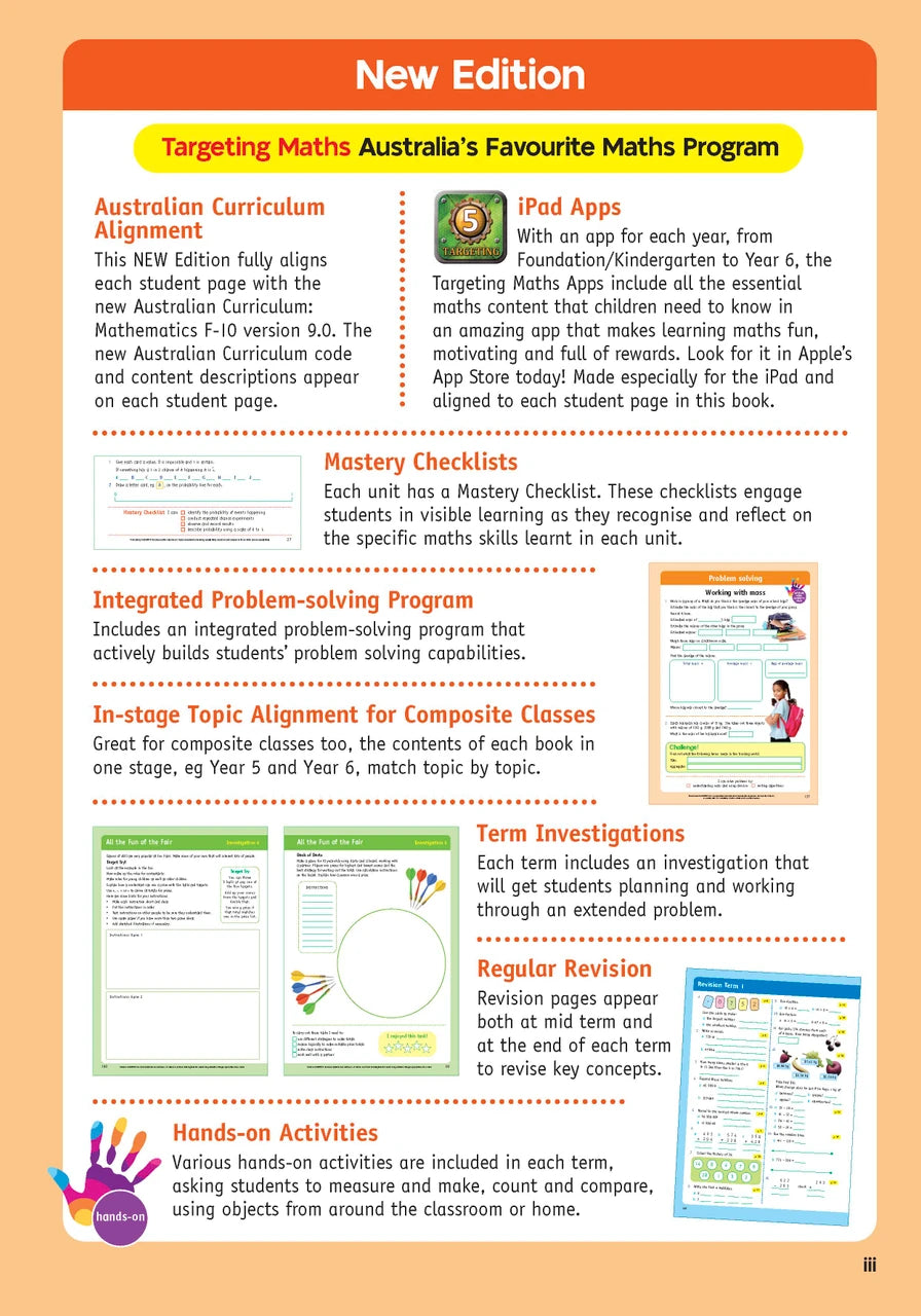 Sample inside page from the Targeting Maths Year 5 Student Book, taken from the publisher product gallery