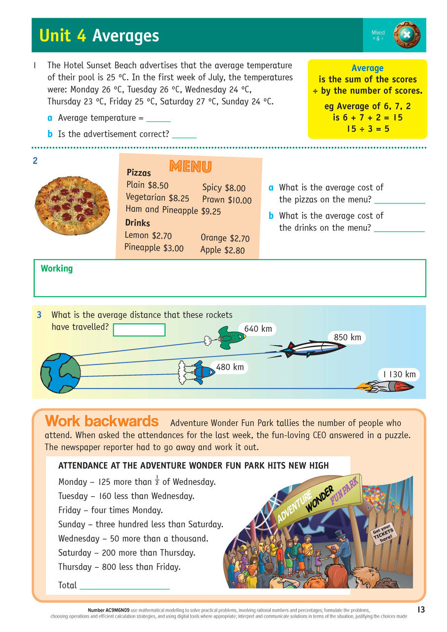 Sample inside page from the Targeting Maths Year 6 Student Book, taken from the publisher product gallery