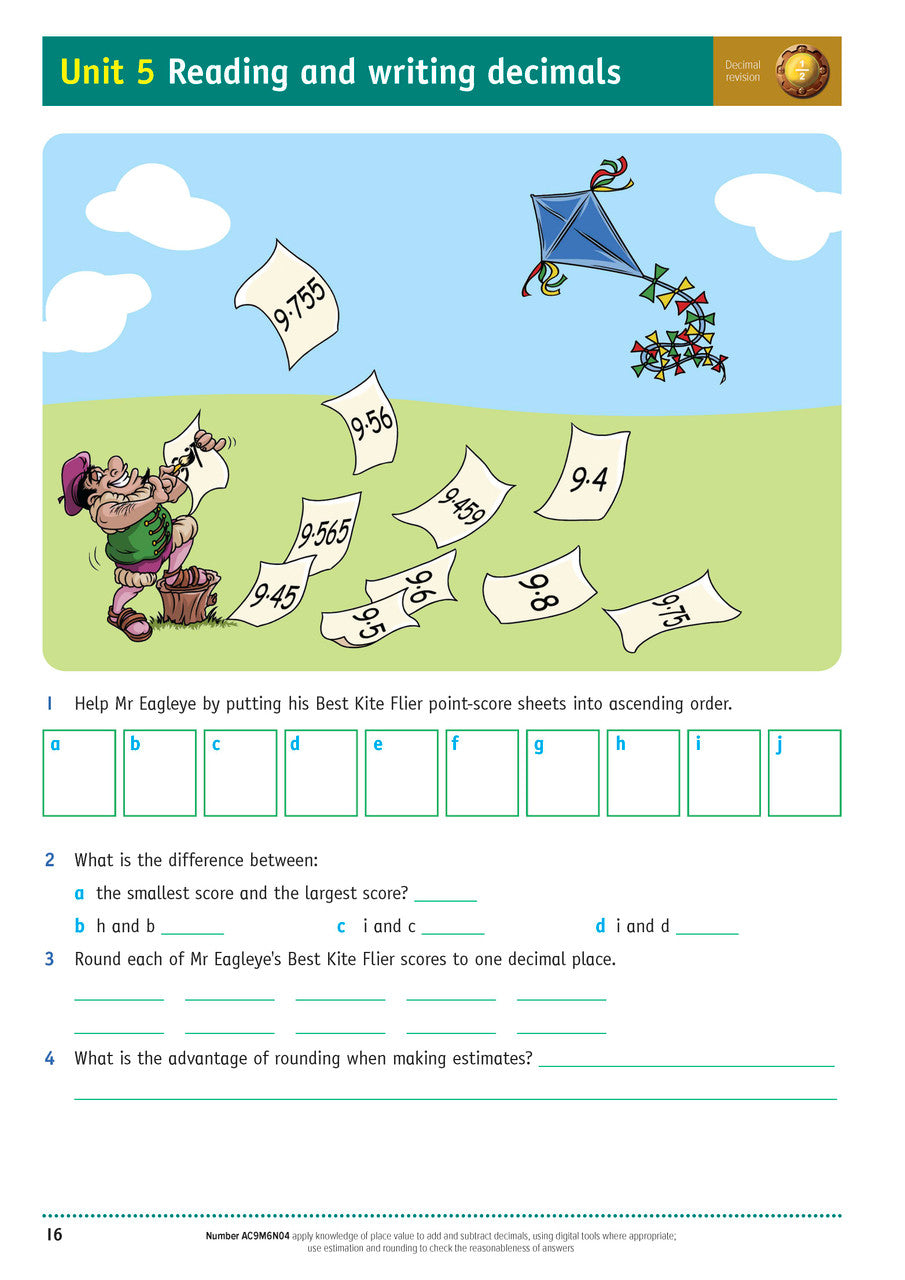 Sample inside page from the Targeting Maths Year 6 Student Book, taken from the publisher product gallery