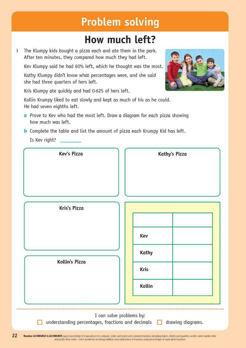 Sample inside page from the Targeting Maths Year 6 Student Book, taken from the publisher product gallery