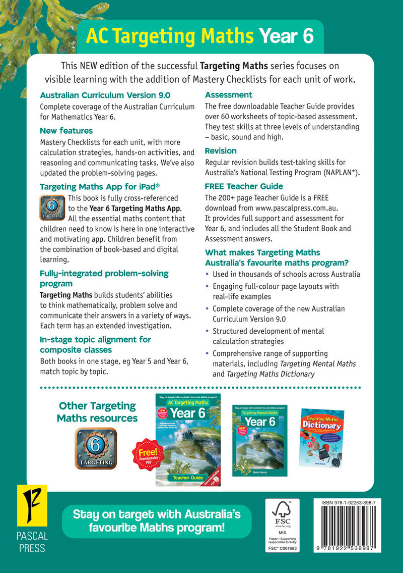 Sample inside page from the Targeting Maths Year 6 Student Book, taken from the publisher product gallery