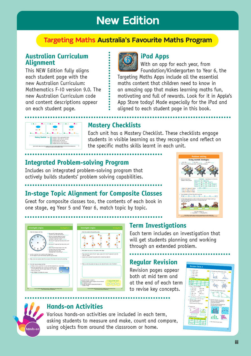Sample inside page from the Targeting Maths Year 6 Student Book, taken from the publisher product gallery