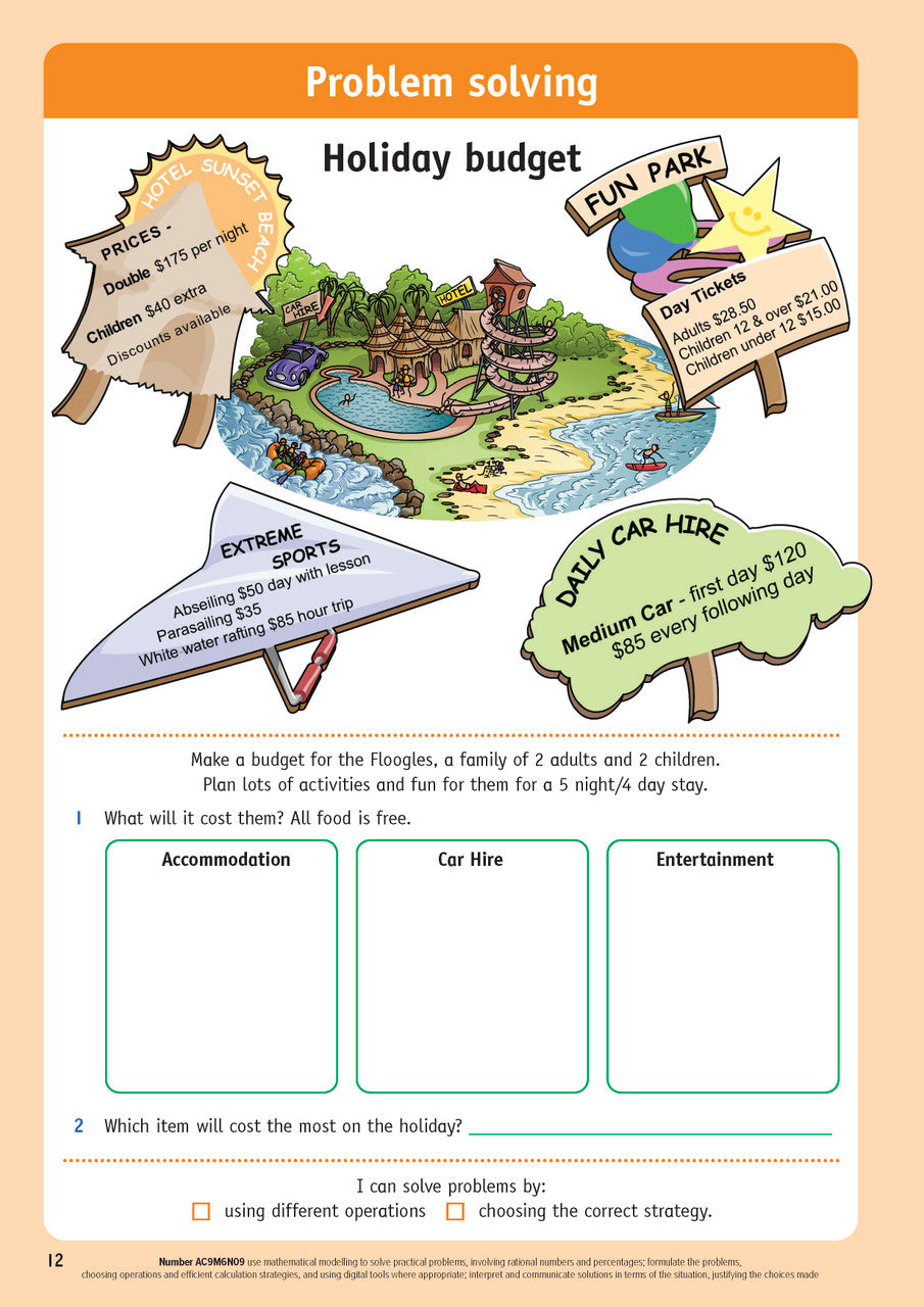 Sample inside page from the Targeting Maths Year 6 Student Book, taken from the publisher product gallery
