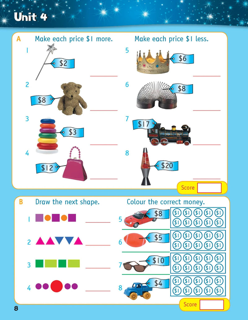 Sample inside page from the Targeting Mental Maths Year 1 book, taken from the publisher product gallery