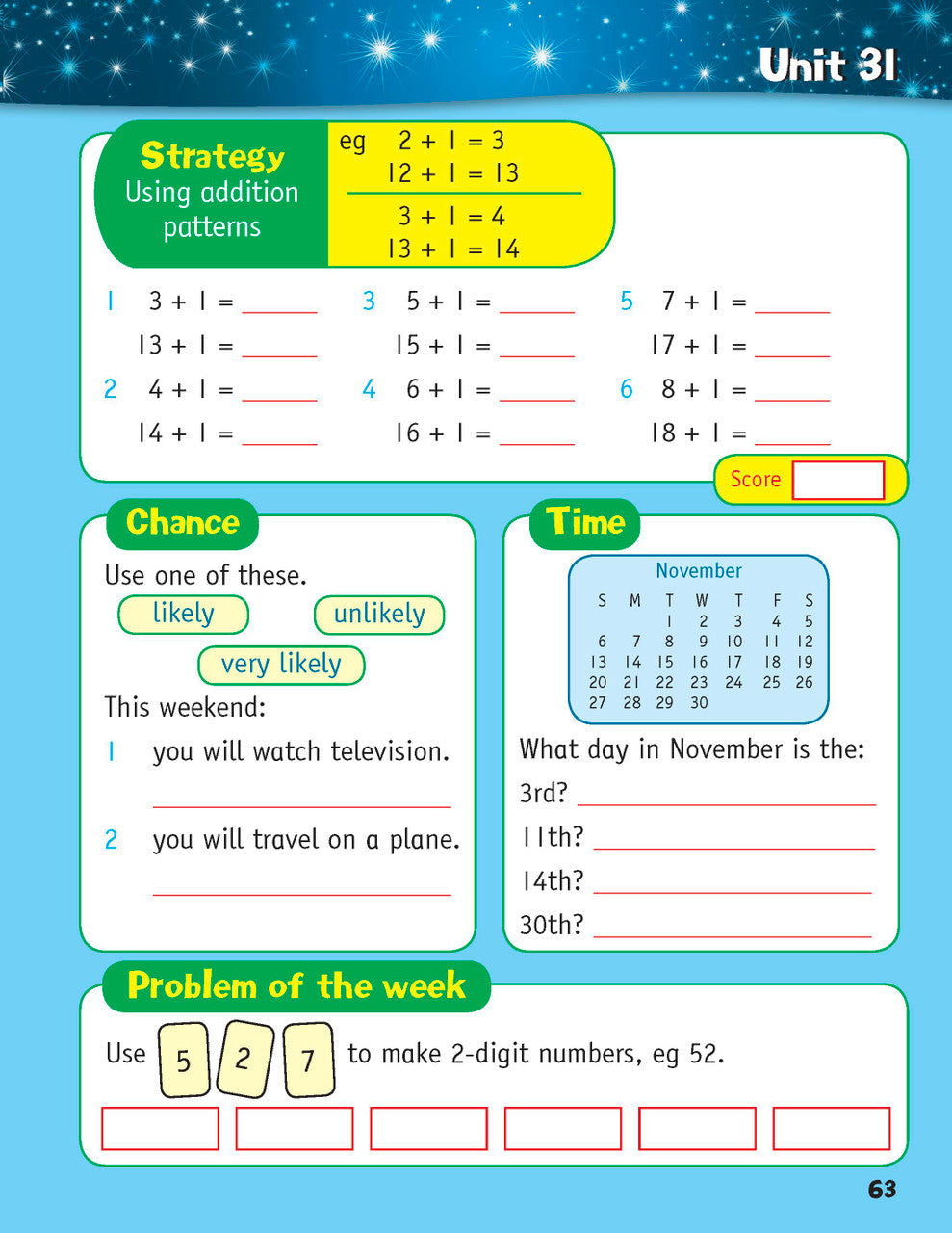 Sample inside page from the Targeting Mental Maths Year 1 book, taken from the publisher product gallery