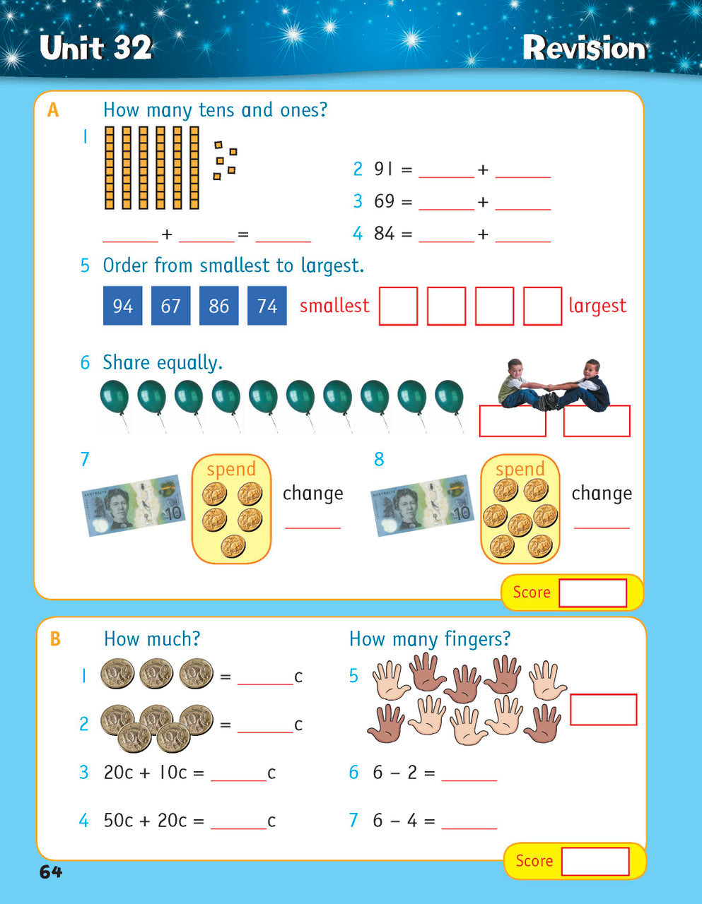 Sample inside page from the Targeting Mental Maths Year 1 book, taken from the publisher product gallery