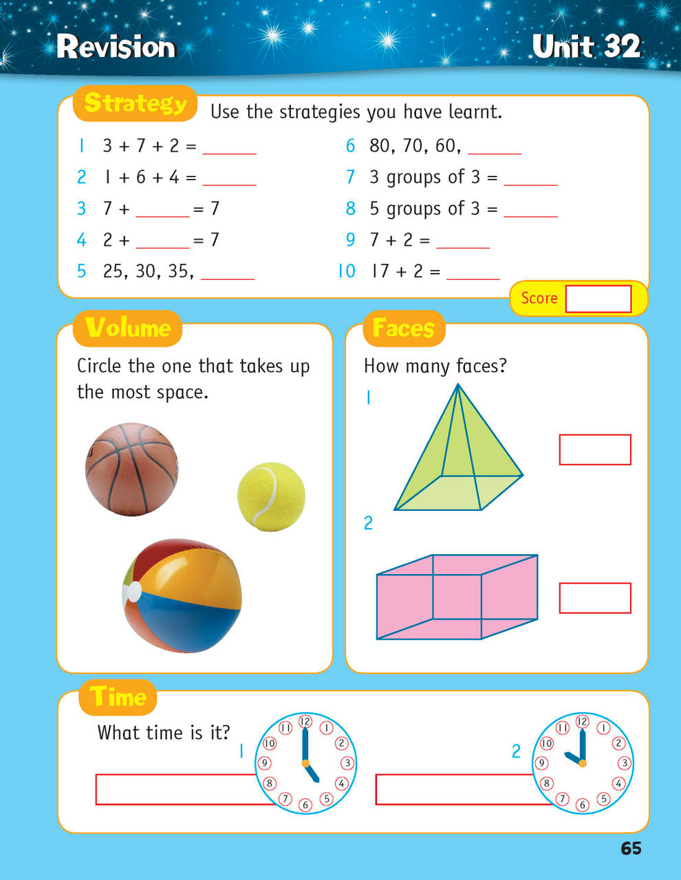 Sample inside page from the Targeting Mental Maths Year 1 book, taken from the publisher product gallery