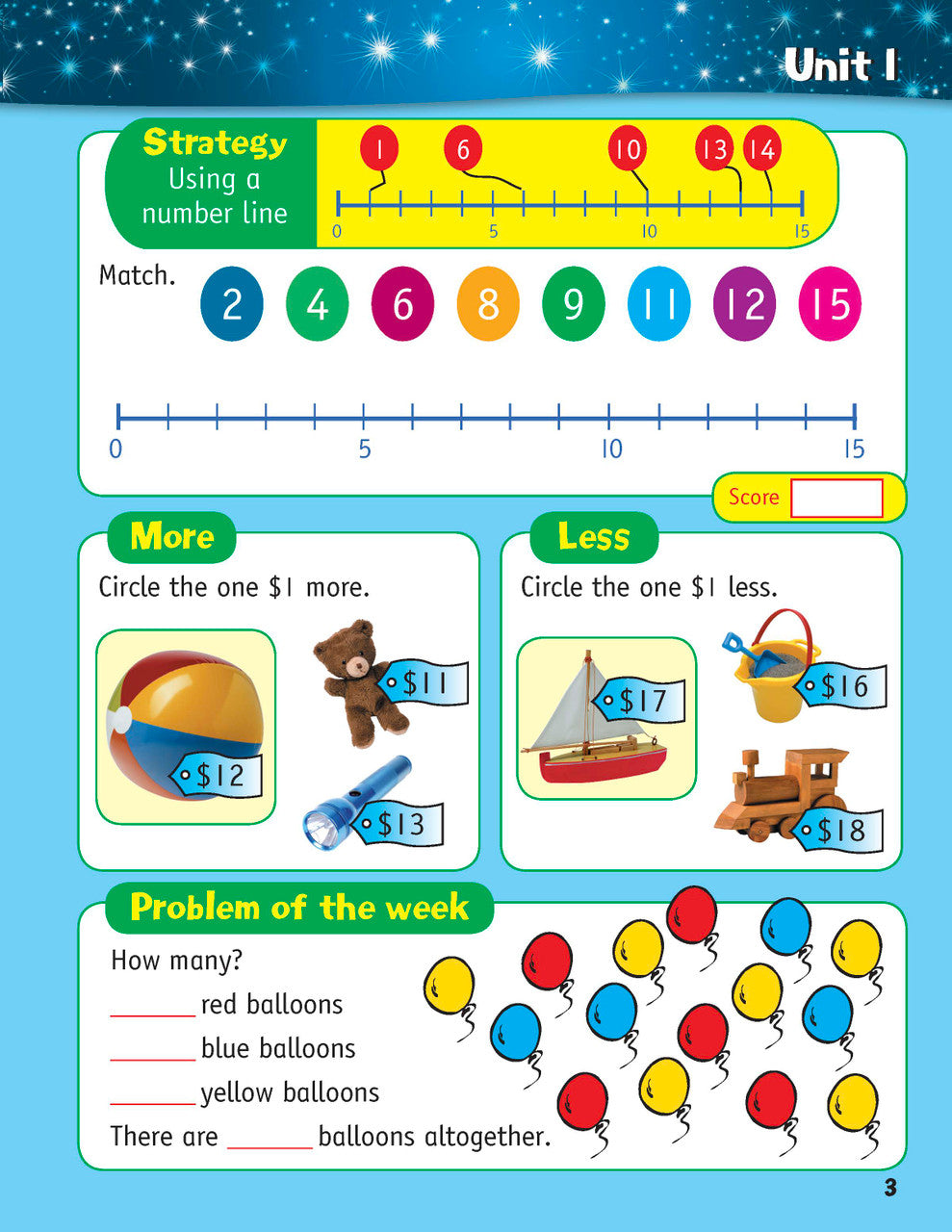 Sample inside page from the Targeting Mental Maths Year 1 book, taken from the publisher product gallery