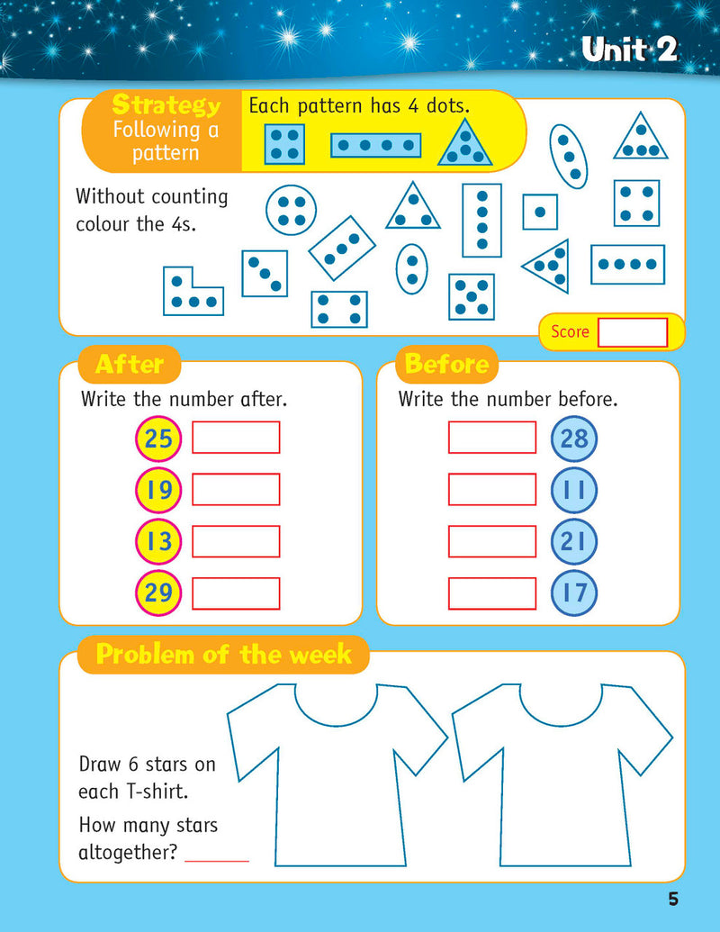 Sample inside page from the Targeting Mental Maths Year 1 book, taken from the publisher product gallery
