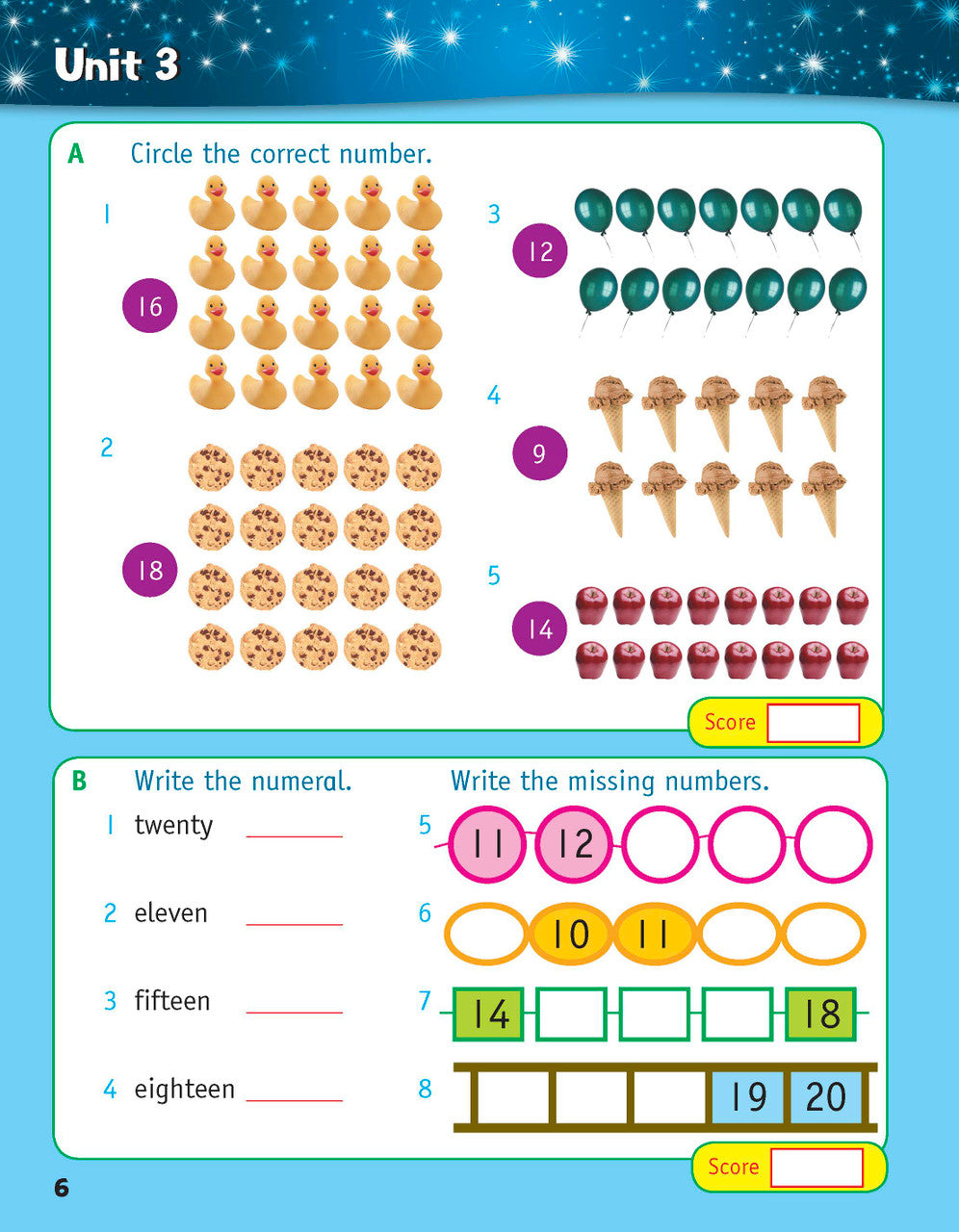 Sample inside page from the Targeting Mental Maths Year 1 book, taken from the publisher product gallery