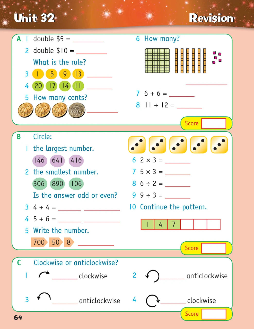 Sample inside page from the Targeting Mental Maths Year 2 2023 Curriculum Edition workbook, taken from the publisher product gallery