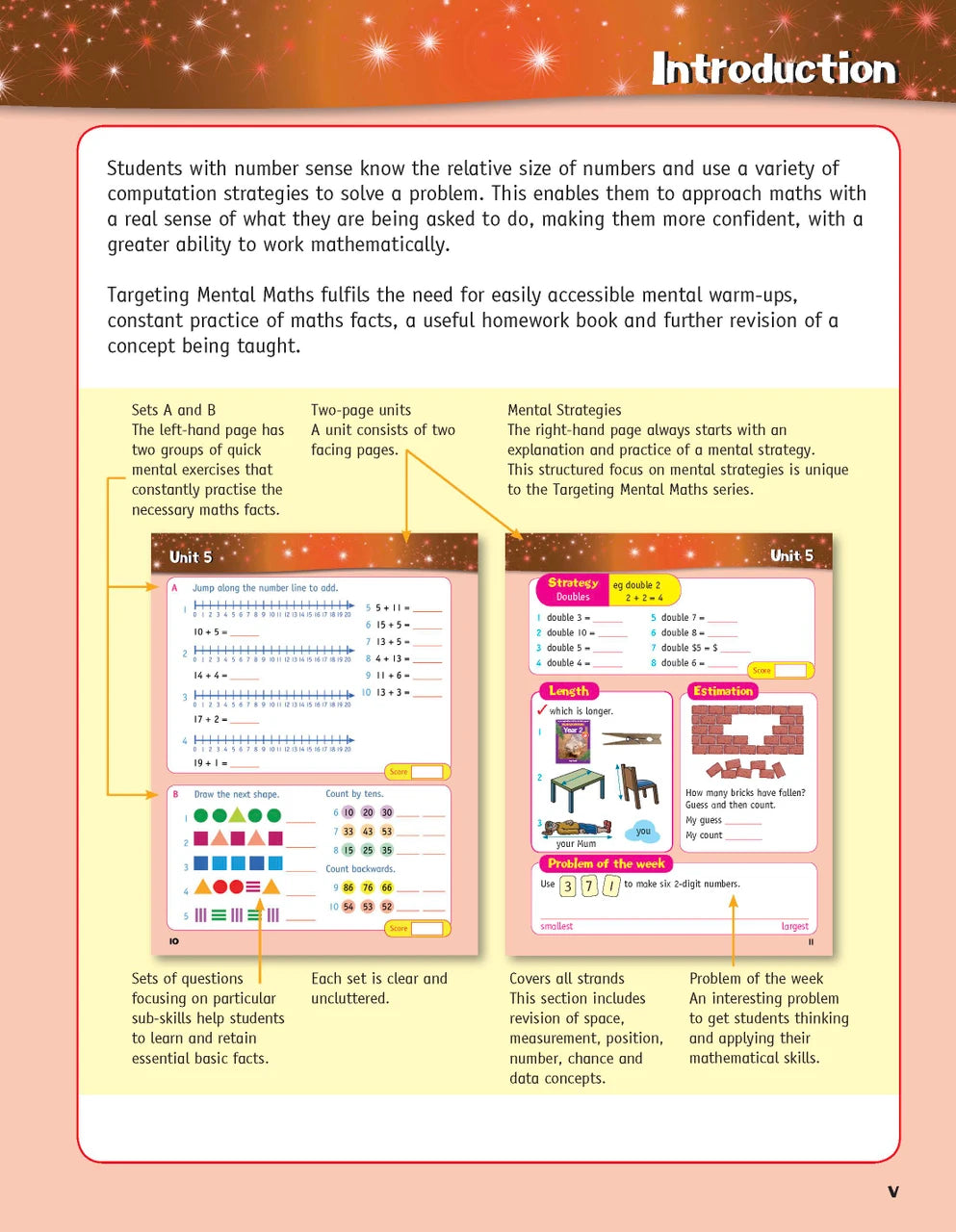 Sample inside page from the Targeting Mental Maths Year 2 2023 Curriculum Edition workbook, taken from the publisher product gallery