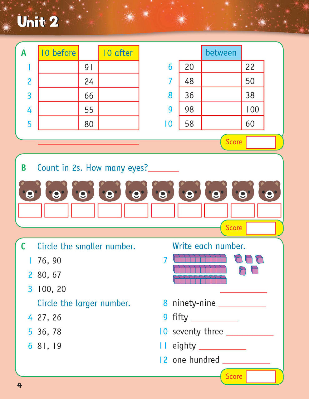 Sample inside page from the Targeting Mental Maths Year 2 2023 Curriculum Edition workbook, taken from the publisher product gallery