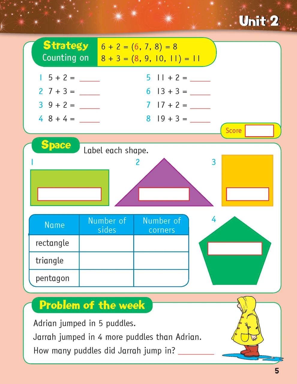 Sample inside page from the Targeting Mental Maths Year 2 2023 Curriculum Edition workbook, taken from the publisher product gallery