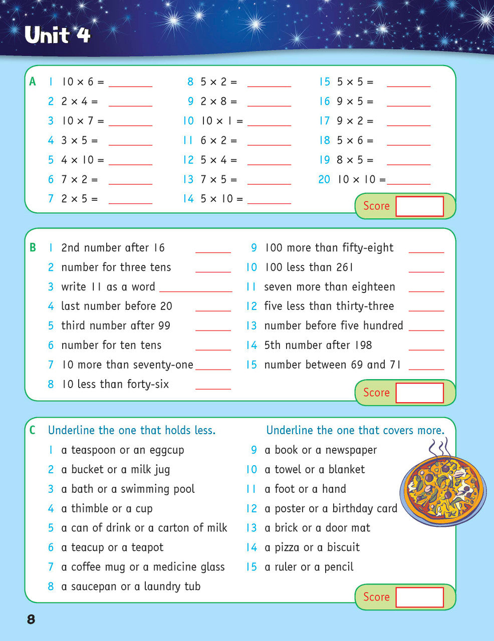 Sample inside page from the Targeting Mental Maths Year 3 2023 Curriculum Edition workbook, taken from the publisher product gallery