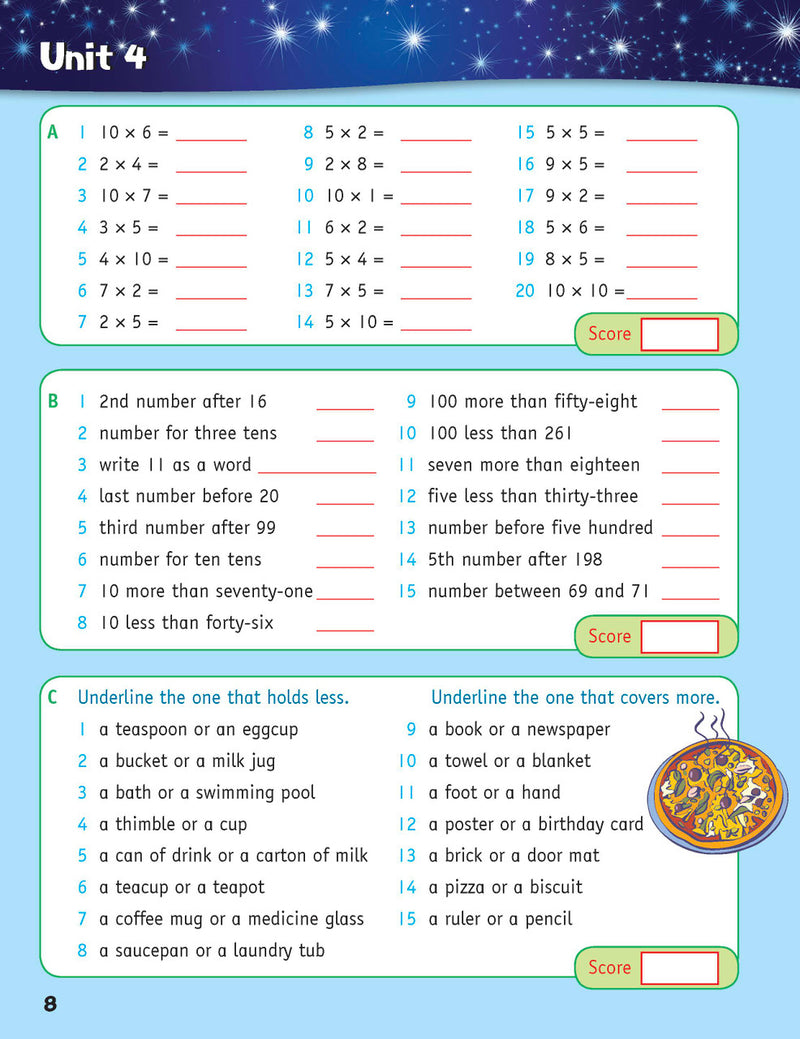 Sample inside page from the Targeting Mental Maths Year 3 2023 Curriculum Edition workbook, taken from the publisher product gallery