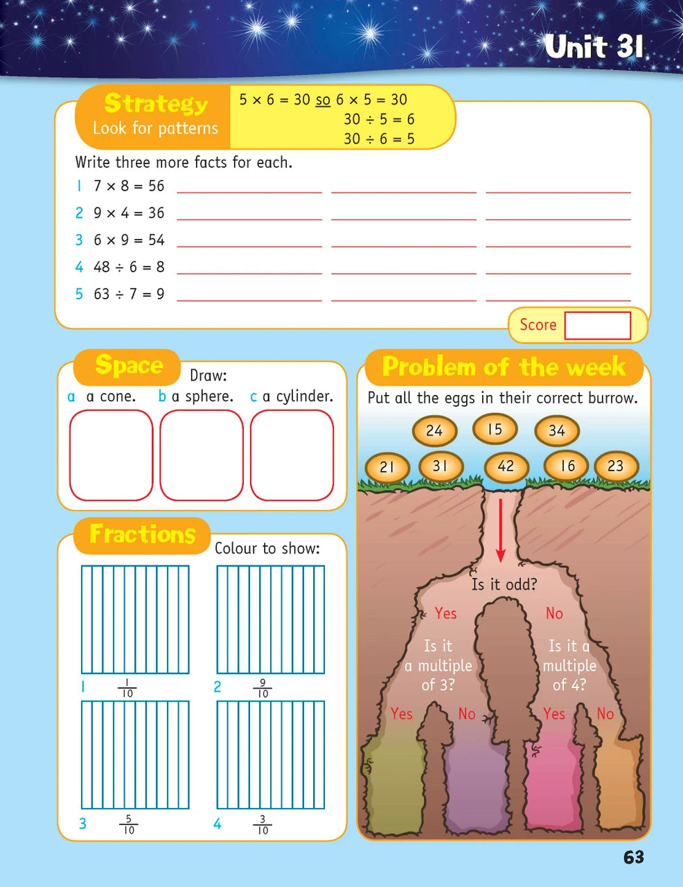 Sample inside page from the Targeting Mental Maths Year 3 2023 Curriculum Edition workbook, taken from the publisher product gallery