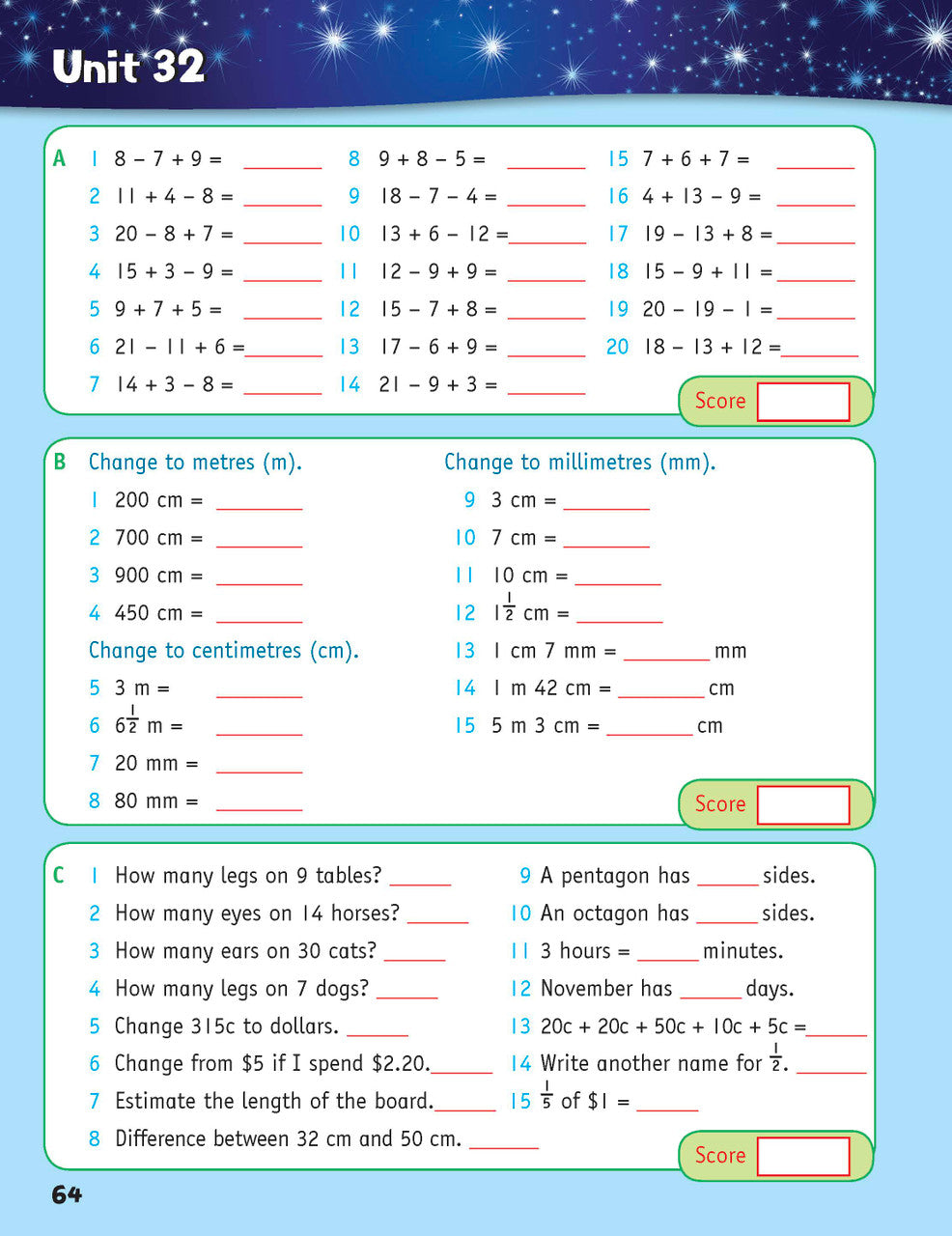 Sample inside page from the Targeting Mental Maths Year 3 2023 Curriculum Edition workbook, taken from the publisher product gallery