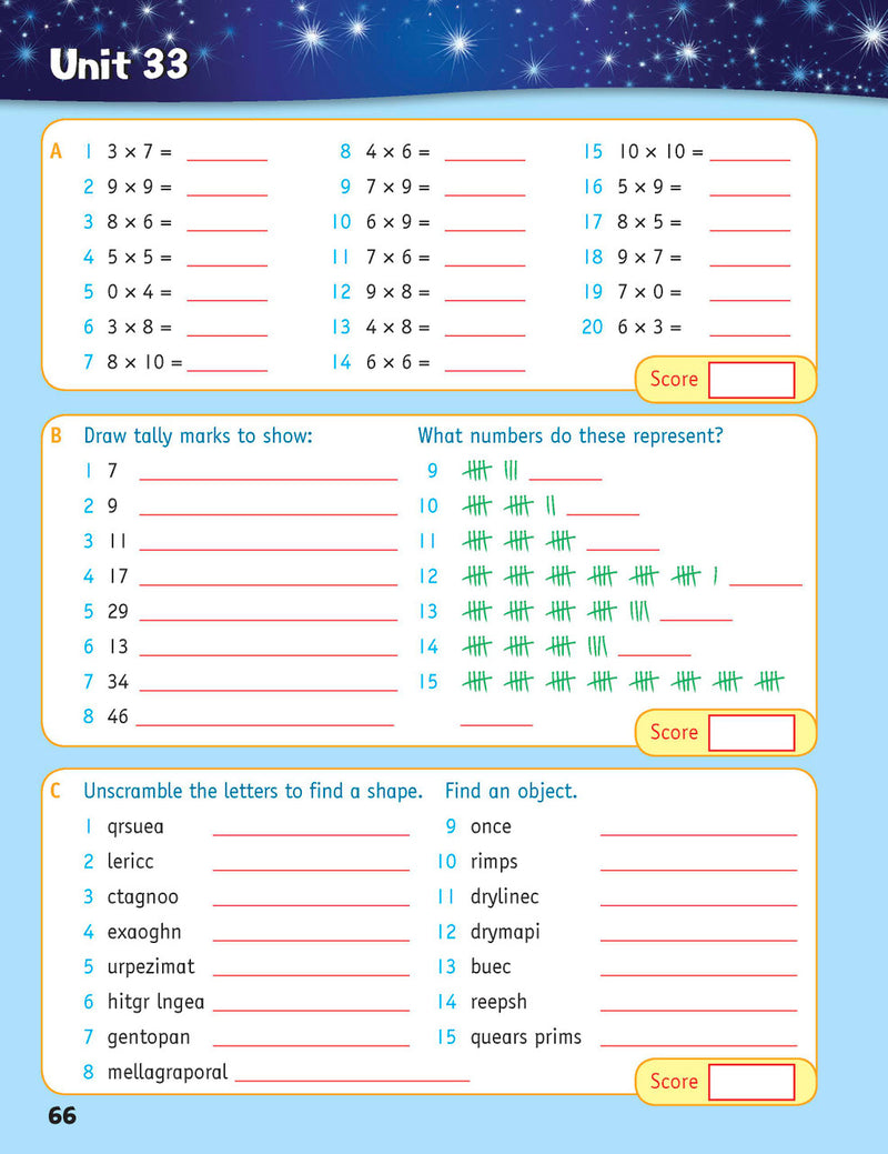 Sample inside page from the Targeting Mental Maths Year 3 2023 Curriculum Edition workbook, taken from the publisher product gallery