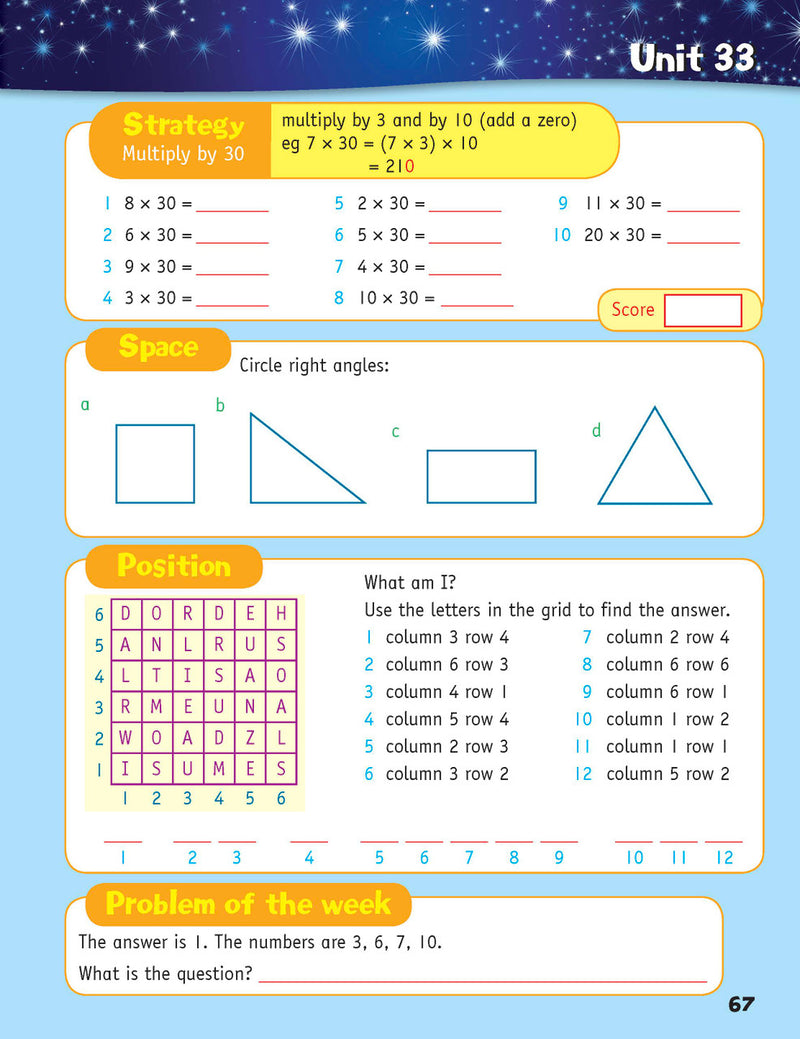 Sample inside page from the Targeting Mental Maths Year 3 2023 Curriculum Edition workbook, taken from the publisher product gallery