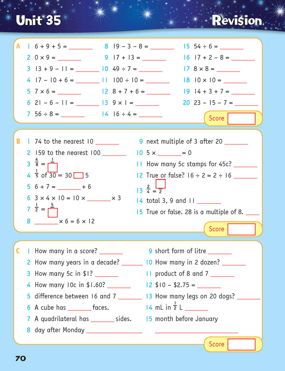 Sample inside page from the Targeting Mental Maths Year 3 2023 Curriculum Edition workbook, taken from the publisher product gallery