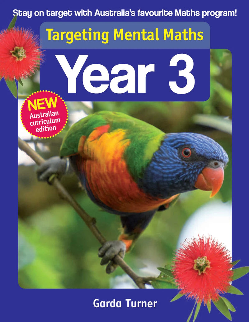 Front cover of the Targeting Mental Maths Year 3 2023 Curriculum Edition workbook from Pascal Press, the main product image