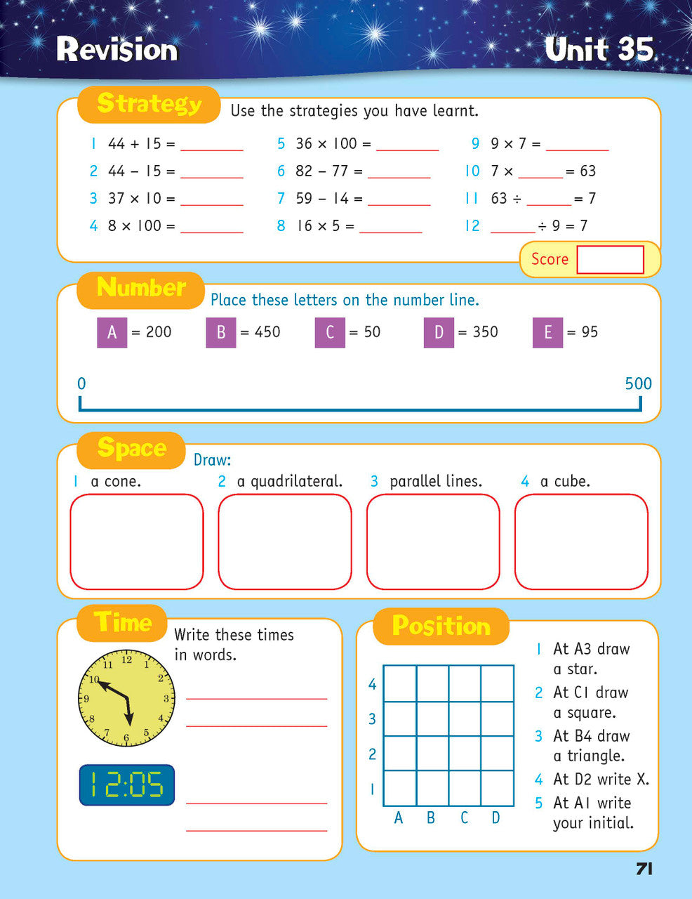 Sample inside page from the Targeting Mental Maths Year 3 2023 Curriculum Edition workbook, taken from the publisher product gallery