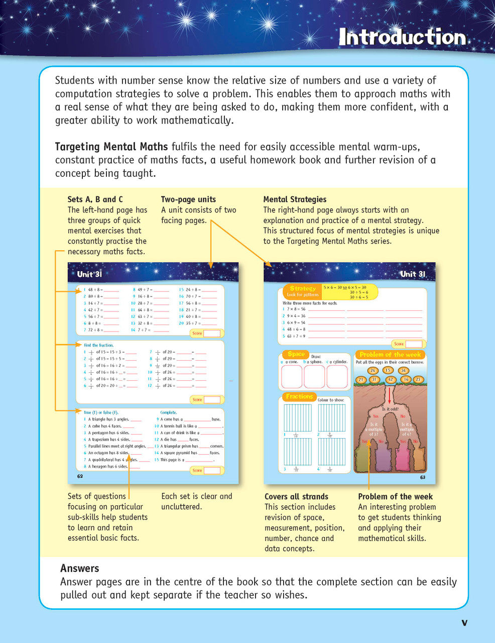 Sample inside page from the Targeting Mental Maths Year 3 2023 Curriculum Edition workbook, taken from the publisher product gallery