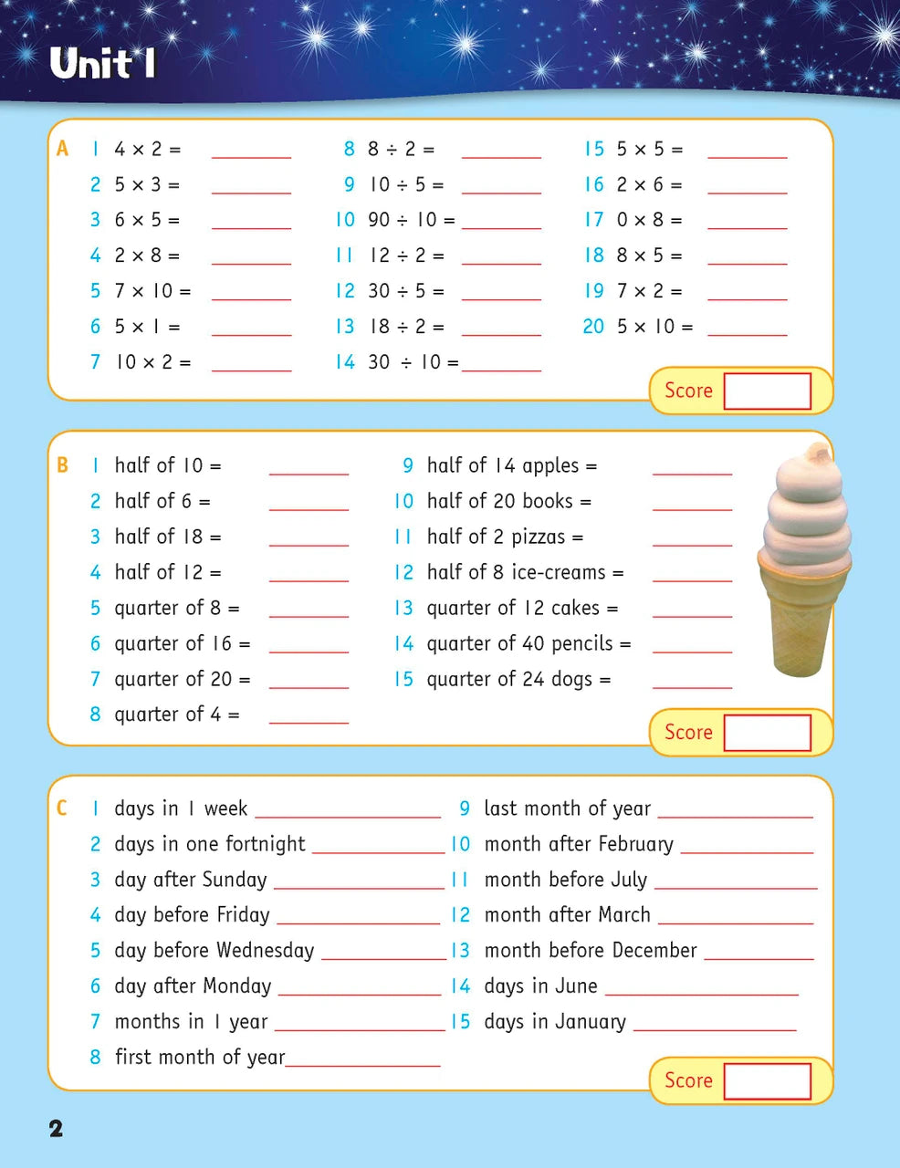 Sample inside page from the Targeting Mental Maths Year 3 2023 Curriculum Edition workbook, taken from the publisher product gallery
