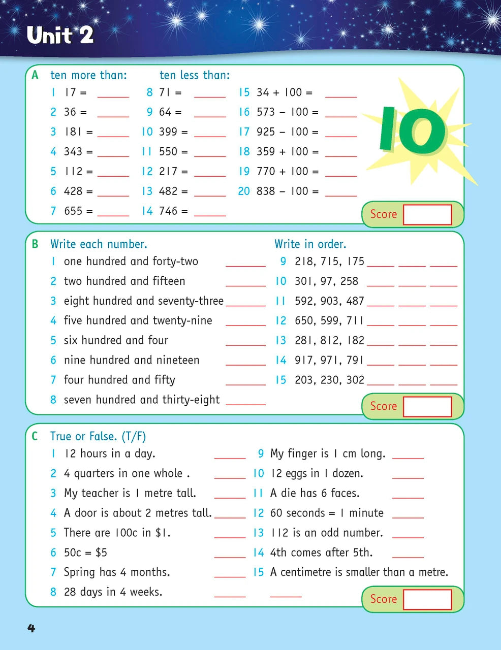 Sample inside page from the Targeting Mental Maths Year 3 2023 Curriculum Edition workbook, taken from the publisher product gallery