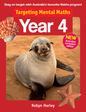 Front cover of the Targeting Mental Maths Year 4 2023 Curriculum Edition workbook from Pascal Press, the main product image