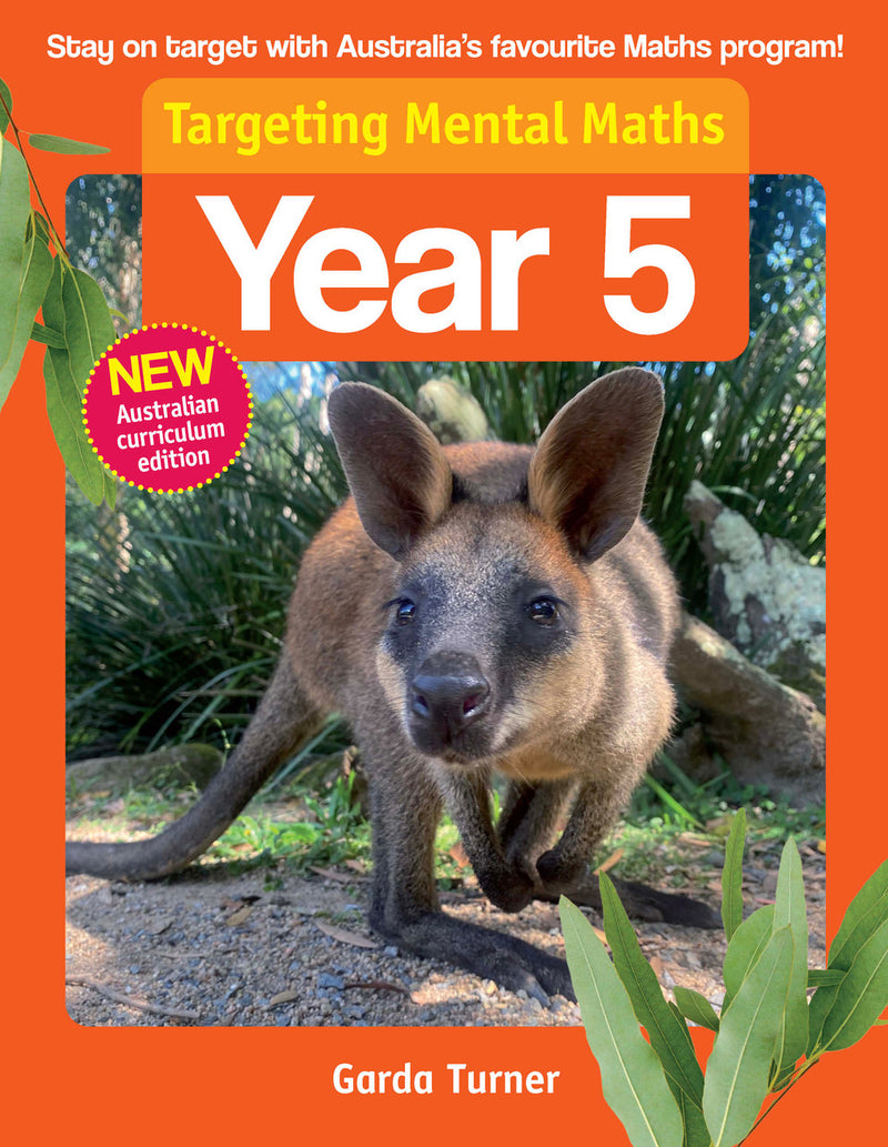 Front cover of the Targeting Mental Maths Year 5 2023 Curriculum Edition workbook from Pascal Press, the main product image