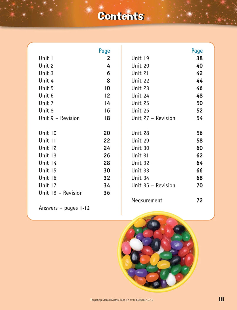 Sample inside page from the Targeting Mental Maths Year 5 2023 Curriculum Edition workbook, taken from the publisher product gallery