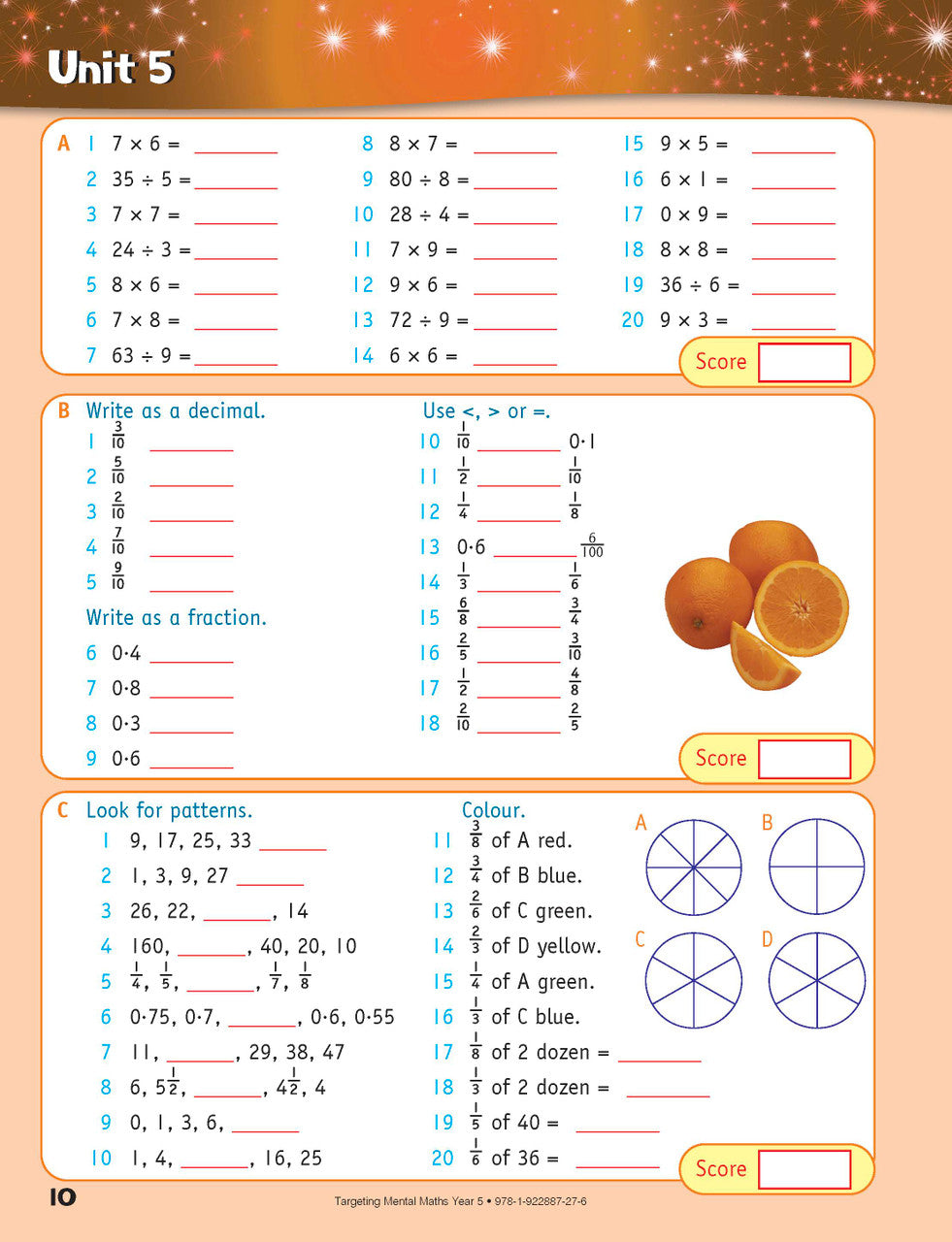 Sample inside page from the Targeting Mental Maths Year 5 2023 Curriculum Edition workbook, taken from the publisher product gallery