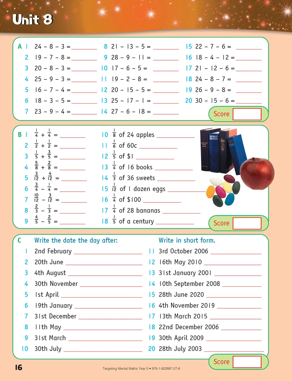 Sample inside page from the Targeting Mental Maths Year 5 2023 Curriculum Edition workbook, taken from the publisher product gallery