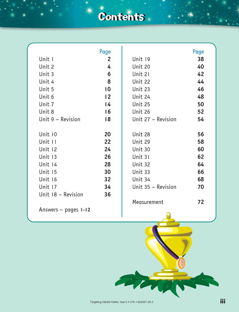 Sample inside page from the Targeting Mental Maths Year 6 2023 Curriculum Edition workbook, taken from the publisher product gallery