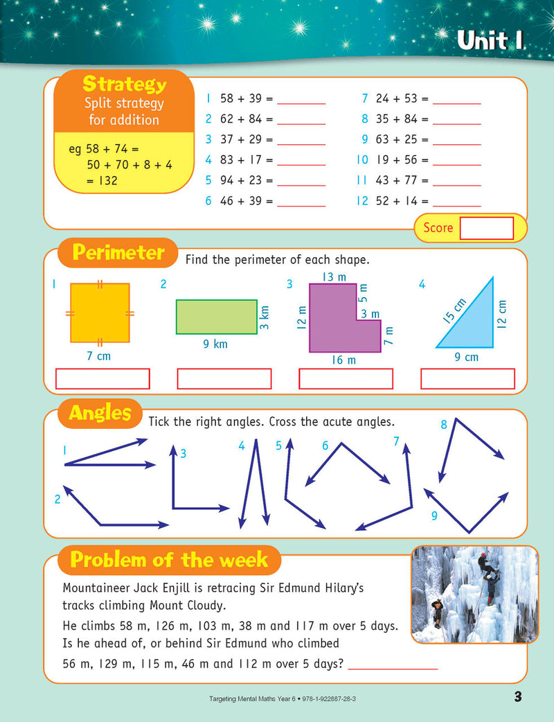 Sample inside page from the Targeting Mental Maths Year 6 2023 Curriculum Edition workbook, taken from the publisher product gallery